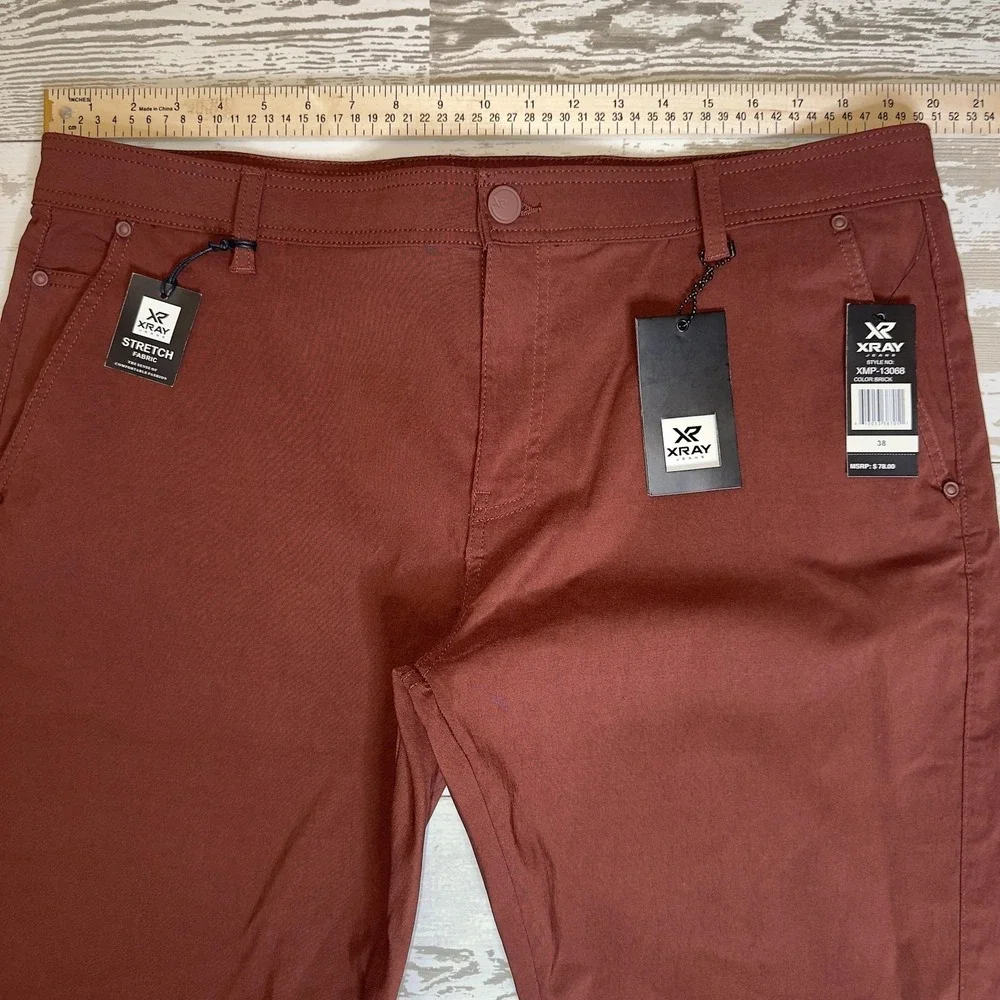Xray Jeans Pants Mens 38 Brick Stretch Chino Straight Leg Casual Flat Front‎